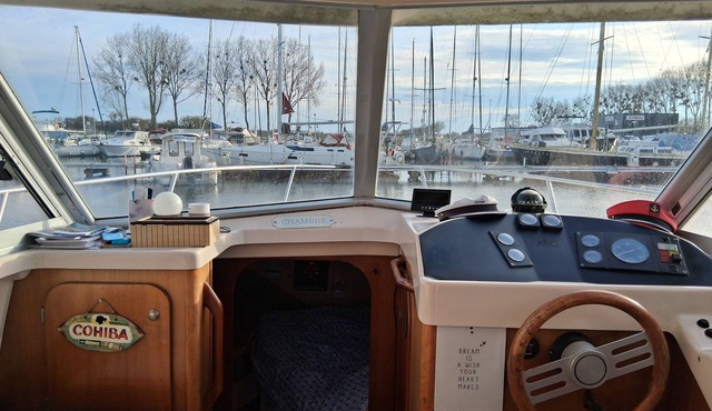 Boat in port in Ouistreham