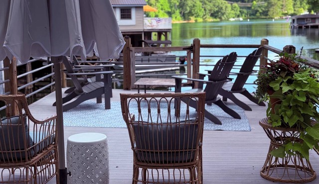 Lakefront Lake Lure Cabin: Private Dock, Paddleboards, Firepit Near Chimney Rock in Lake Lure