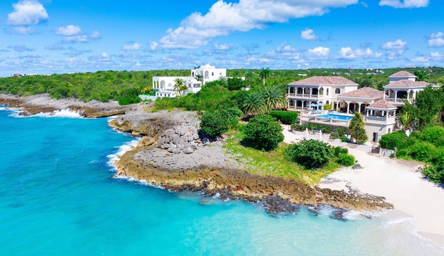 ON THE BEACH Luxury Villa & Beach House, Sleeps 20, Pools, Hot-tubs, Fire-pits… in The Valley