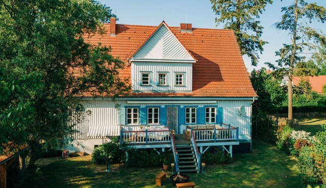 Pommernhaus Forsthaus Rieth on the lake, sauna, fireplace, rowing boat - large fenced-in area in Rieth am See